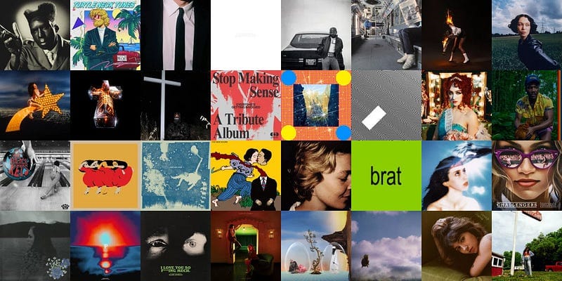 A collage of album art from albums that came out this year.